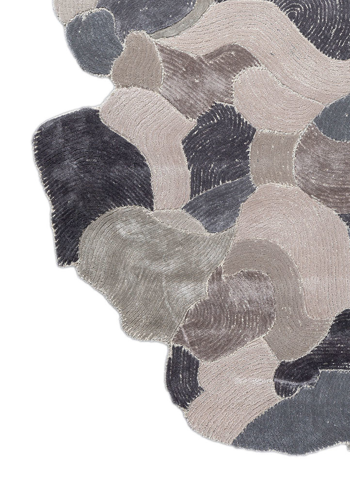 aurelia ivory wool and viscose hand tufted Rug - Corner aurelia ivory wool and viscose hand tufted Rug - Corner