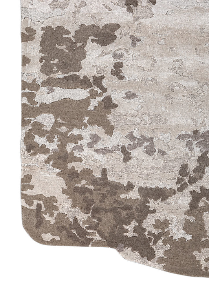 white noise ivory wool and viscose hand tufted Rug - Corner white noise ivory wool and viscose hand tufted Rug - Corner