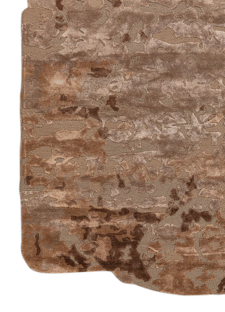 white noise beige and brown wool and viscose hand tufted Rug - Corner white noise beige and brown wool and viscose hand tufted Rug - Corner