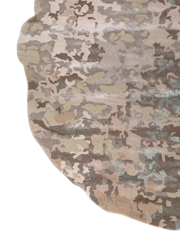 white noise ivory wool and viscose hand tufted Rug - Corner white noise ivory wool and viscose hand tufted Rug - Corner