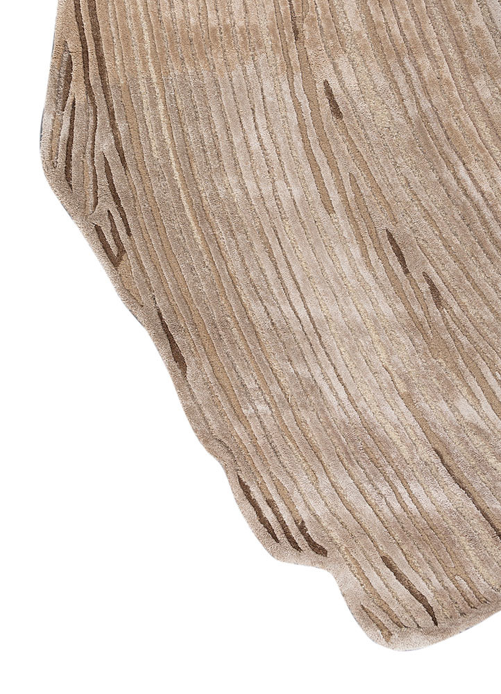 lucid beige and brown wool and viscose hand tufted Rug - Corner lucid beige and brown wool and viscose hand tufted Rug - Corner