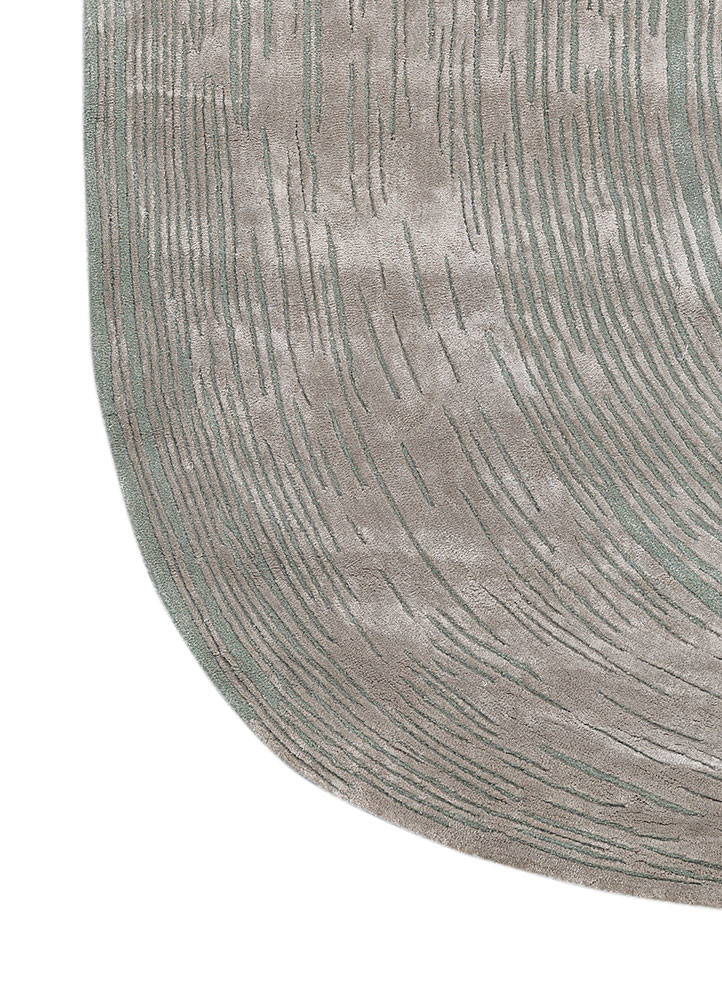 lucid blue wool and viscose hand tufted Rug - Corner