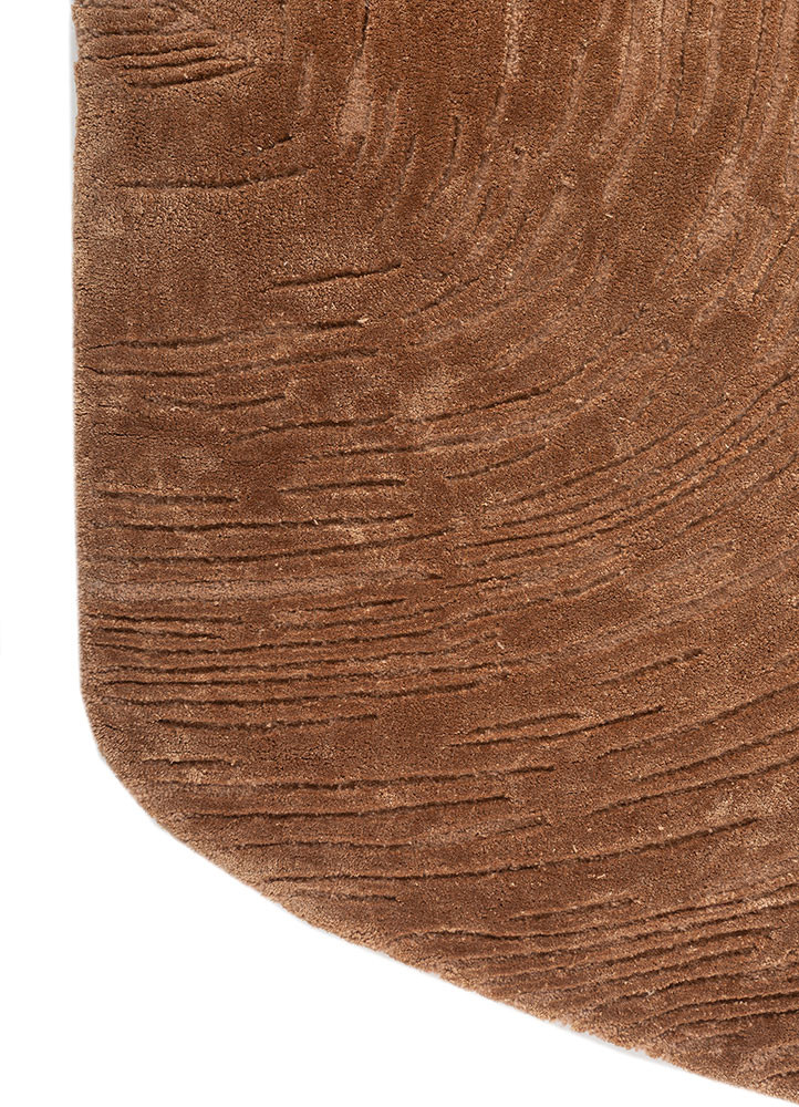 lucid red and orange wool and viscose hand tufted Rug - Corner