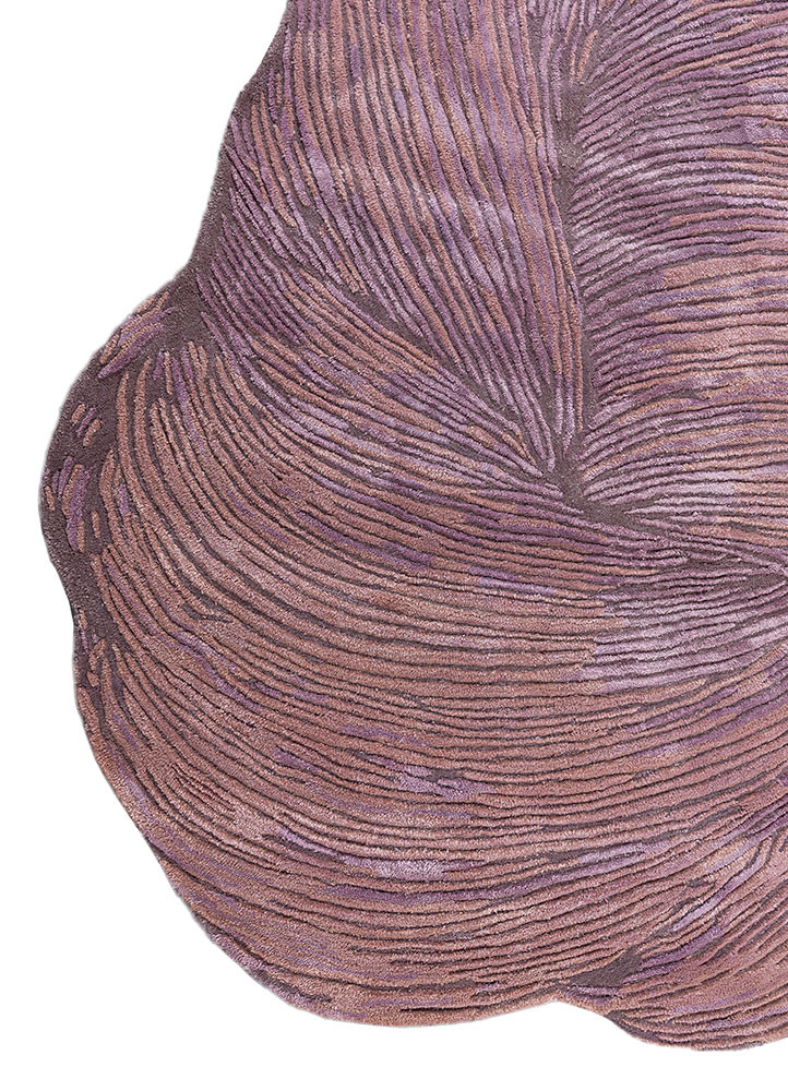 infini pink and purple wool and viscose hand tufted Rug - Corner