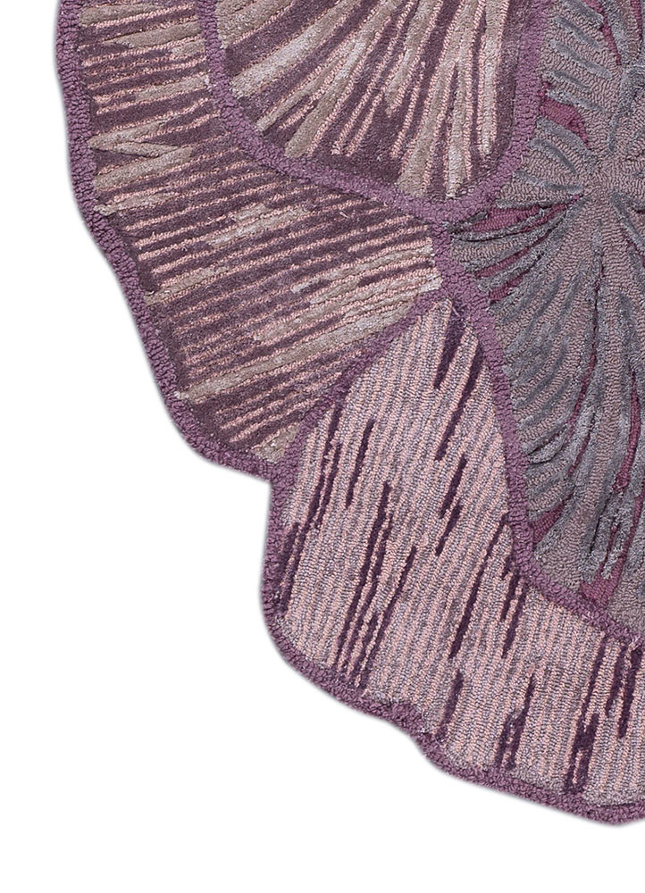 aurelia pink and purple wool and viscose hand tufted Rug - Corner