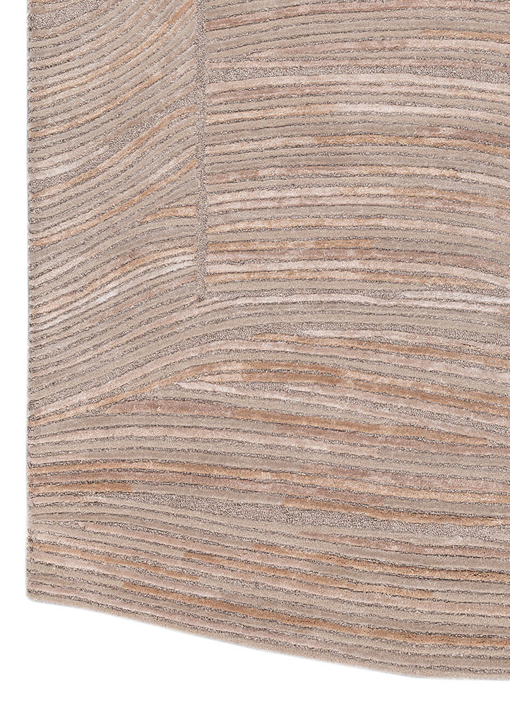 lucid beige and brown wool and viscose hand tufted Rug - Corner lucid beige and brown wool and viscose hand tufted Rug - Corner