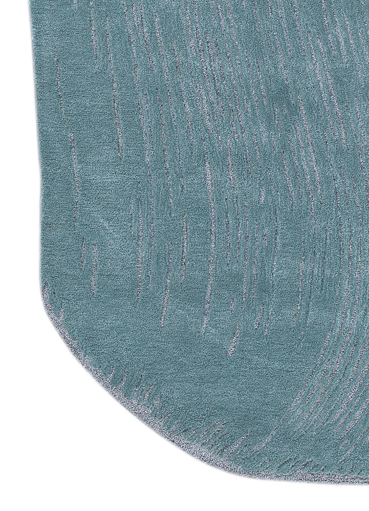 lucid blue wool and viscose hand tufted Rug - Corner lucid blue wool and viscose hand tufted Rug - Corner