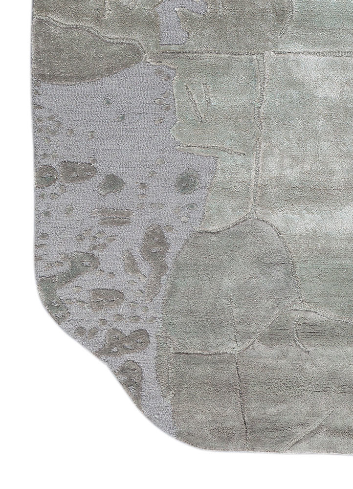 pathways blue wool and viscose hand tufted Rug - Corner pathways blue wool and viscose hand tufted Rug - Corner