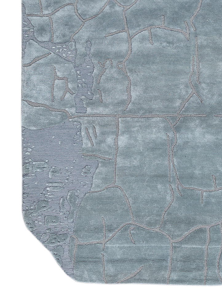 pathways blue wool and viscose hand tufted Rug - Corner pathways blue wool and viscose hand tufted Rug - Corner