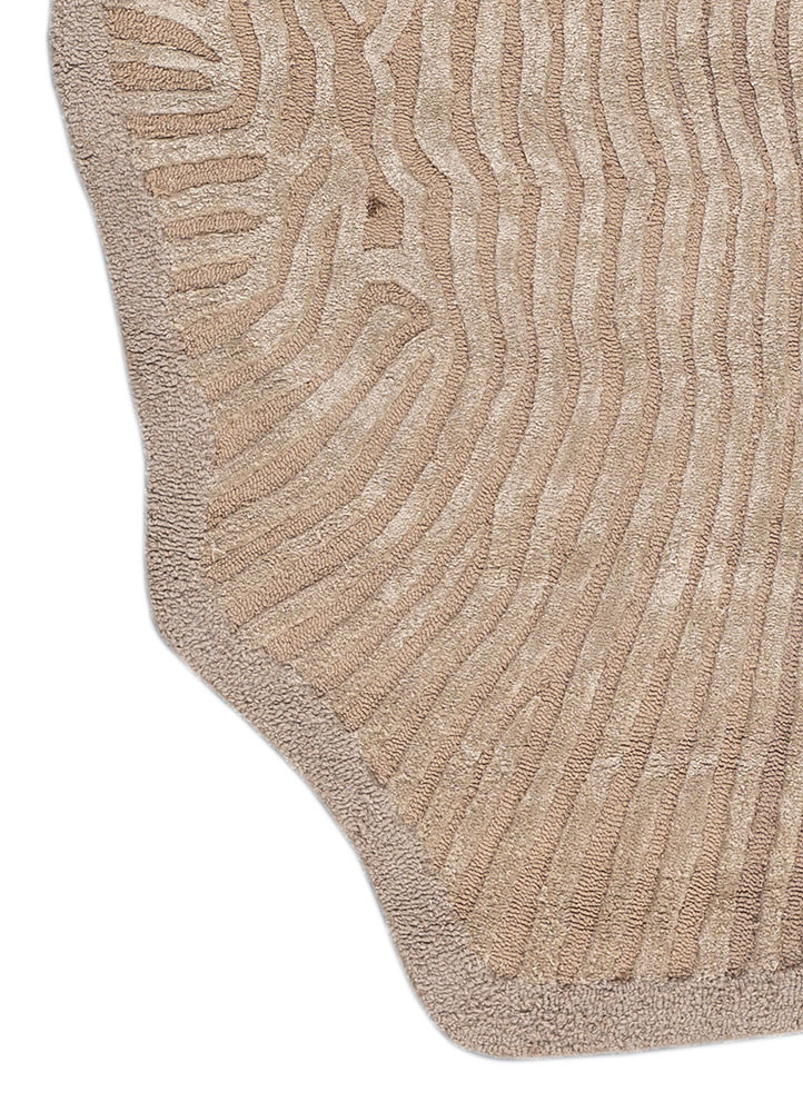 aprezo beige and brown wool and viscose hand tufted Rug - Corner aprezo beige and brown wool and viscose hand tufted Rug - Corner