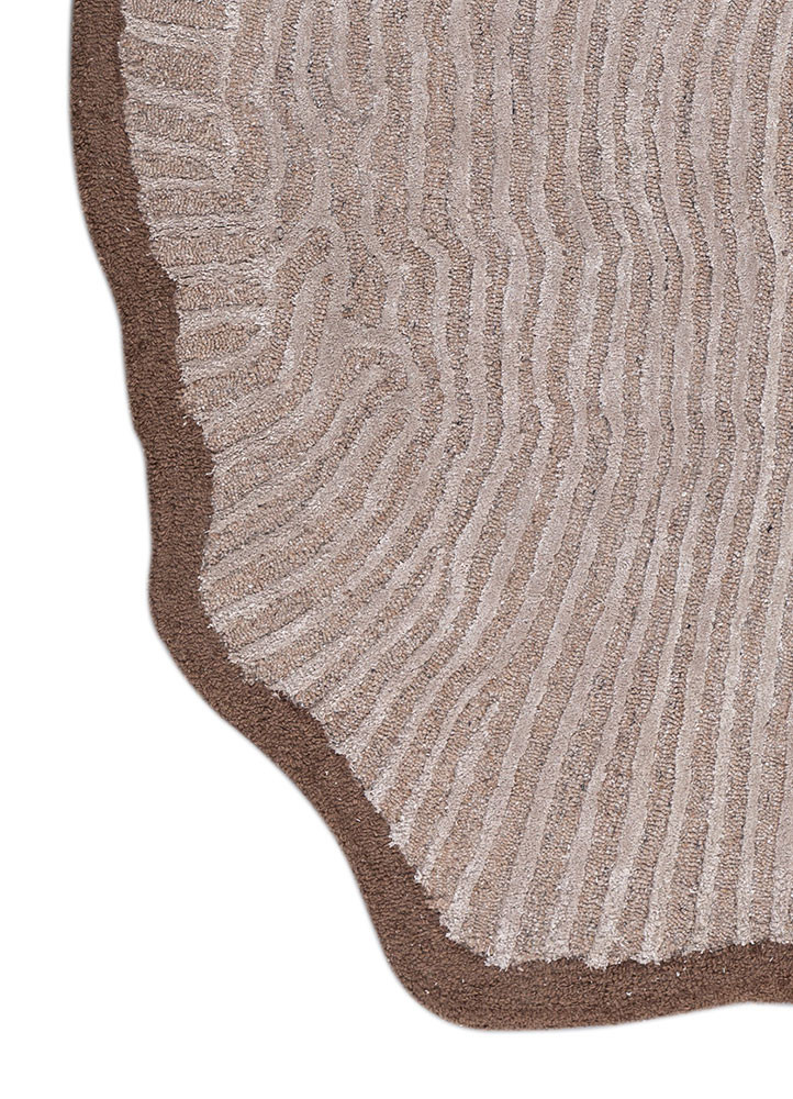 aprezo beige and brown wool and viscose hand tufted Rug - Corner aprezo beige and brown wool and viscose hand tufted Rug - Corner