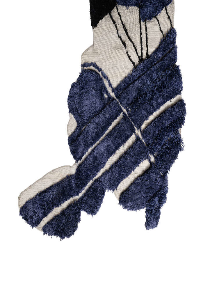 exposed spine ivory wool and bamboo silk hand knotted WALL ART & TAPESTRY - Corner exposed spine ivory wool and bamboo silk hand knotted WALL ART & TAPESTRY - Corner