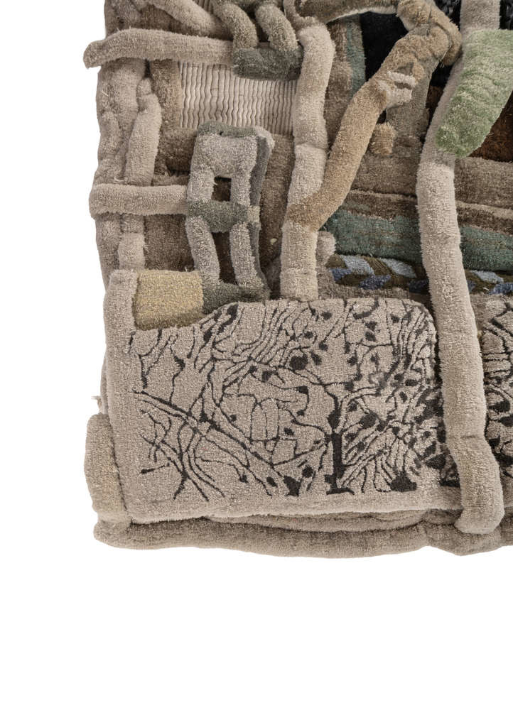 exposed spine green wool wall art WALL ART & TAPESTRY - Corner