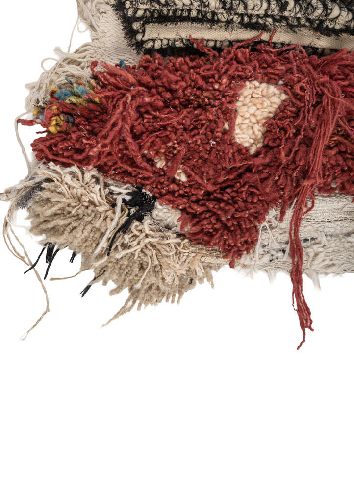 exposed spine red and orange wool and silk wall art WALL ART & TAPESTRY - Corner exposed spine red and orange wool and silk wall art WALL ART & TAPESTRY - Corner