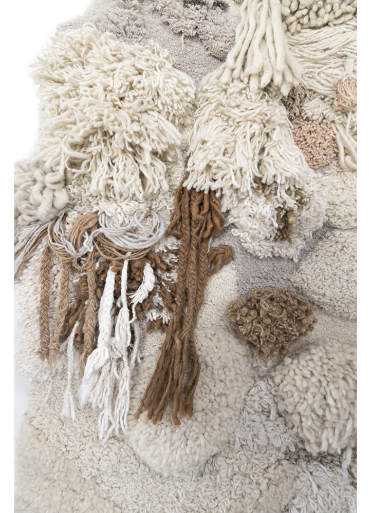 wall installation ivory wool and bamboo silk hand knotted WALL ART & TAPESTRY - Corner wall installation ivory wool and bamboo silk hand knotted WALL ART & TAPESTRY - Corner