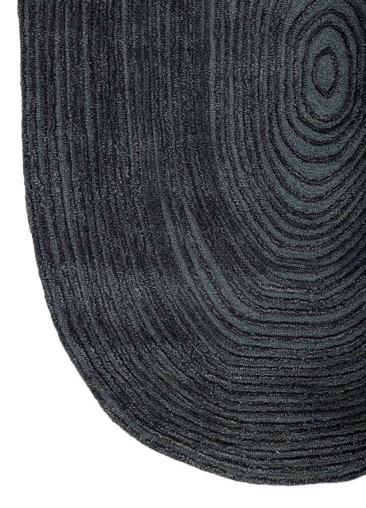pathways blue wool and viscose hand tufted Rug - Corner