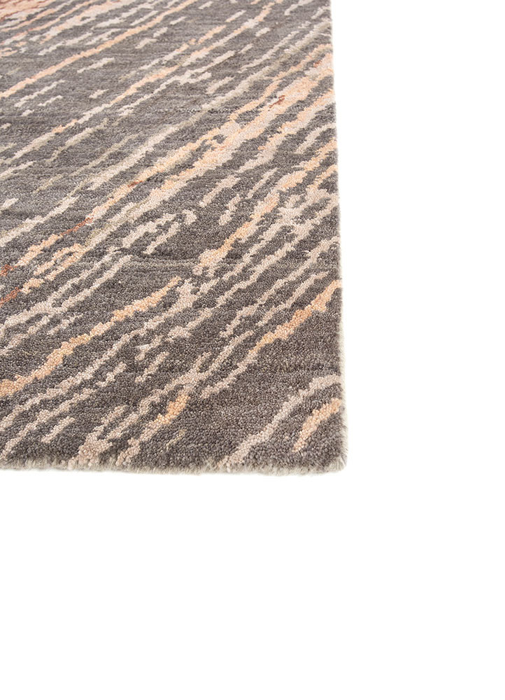 hidden by kavi grey and black wool and bamboo silk hand knotted Rug - Corner hidden by kavi grey and black wool and bamboo silk hand knotted Rug - Corner