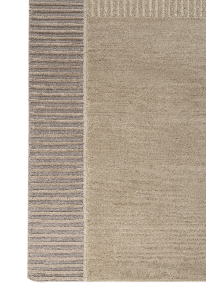 sthir grey and black wool hand knotted Rug - Corner