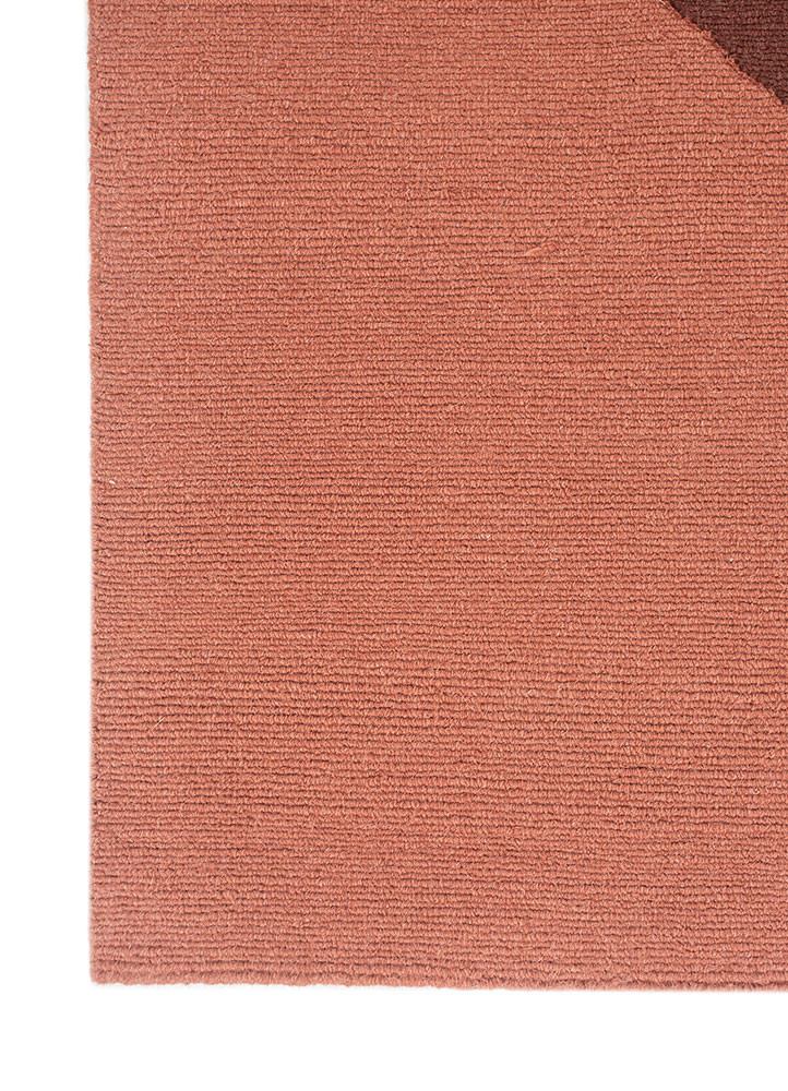 sthir red and orange wool hand knotted Rug - Corner