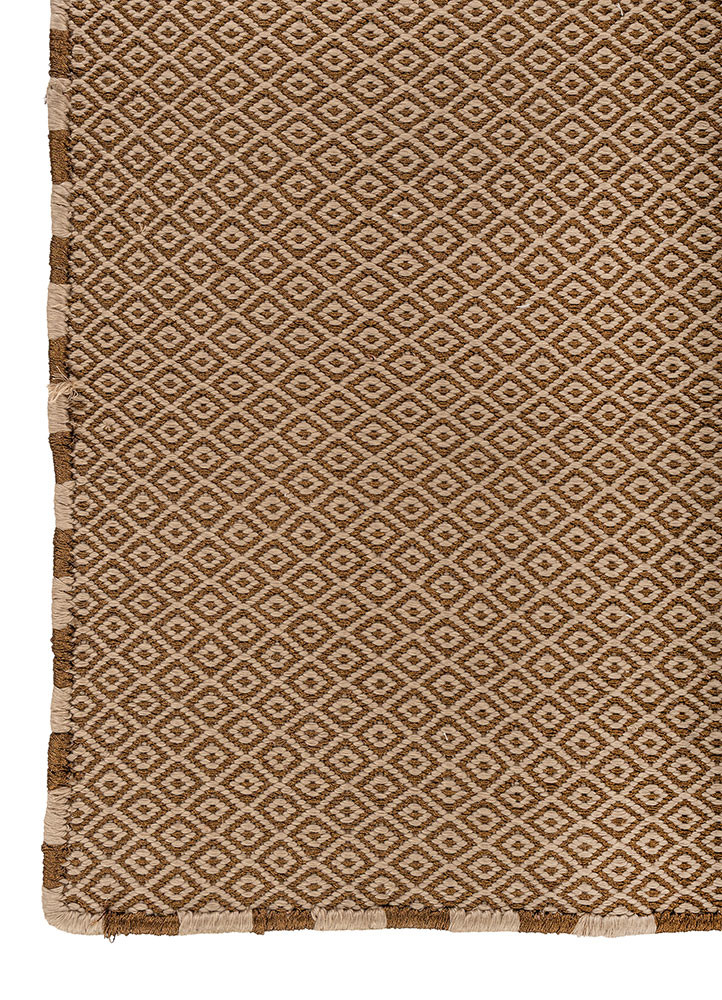 basis beige and brown acrylic flat weaves Rug - Corner basis beige and brown acrylic flat weaves Rug - Corner