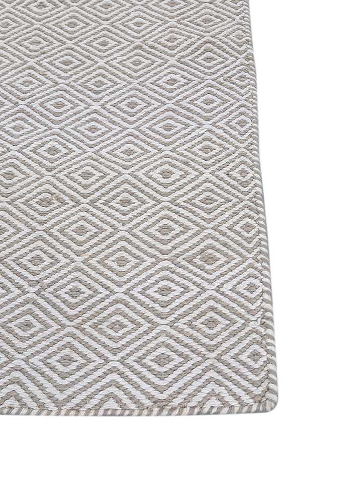 abrash ivory polyester flat weaves Rug - Corner abrash ivory polyester flat weaves Rug - Corner