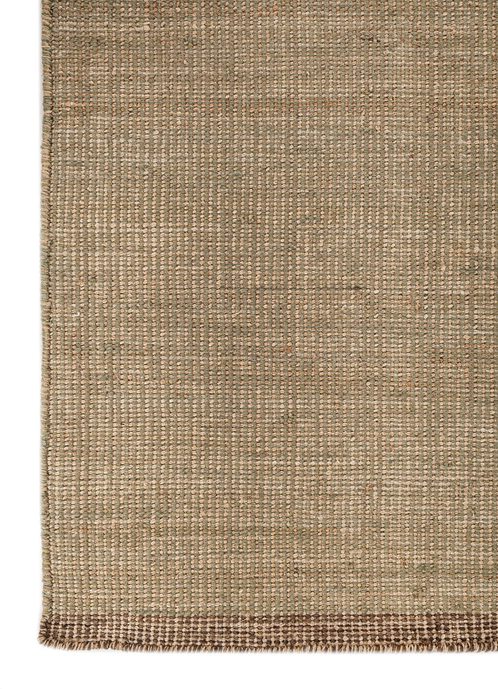 abrash green wool flat weaves Rug - Corner