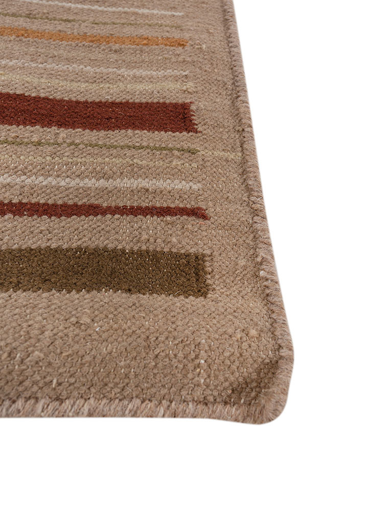 abrash grey and black wool flat weaves Rug - Corner