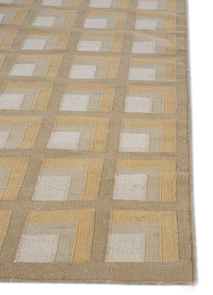 checkers gold wool flat weaves Rug - Corner checkers gold wool flat weaves Rug - Corner