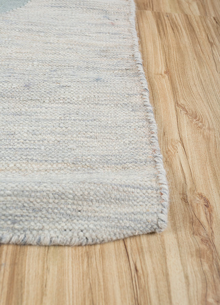 checkers blue wool flat weaves Rug - Corner checkers blue wool flat weaves Rug - Corner