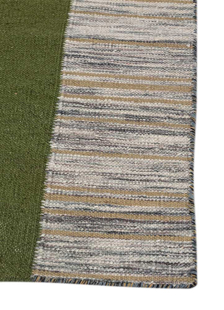 indusbar blue wool flat weaves Rug - Corner