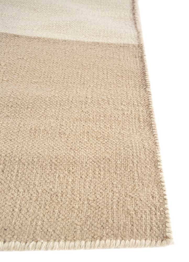 checkers ivory wool flat weaves Rug - Corner