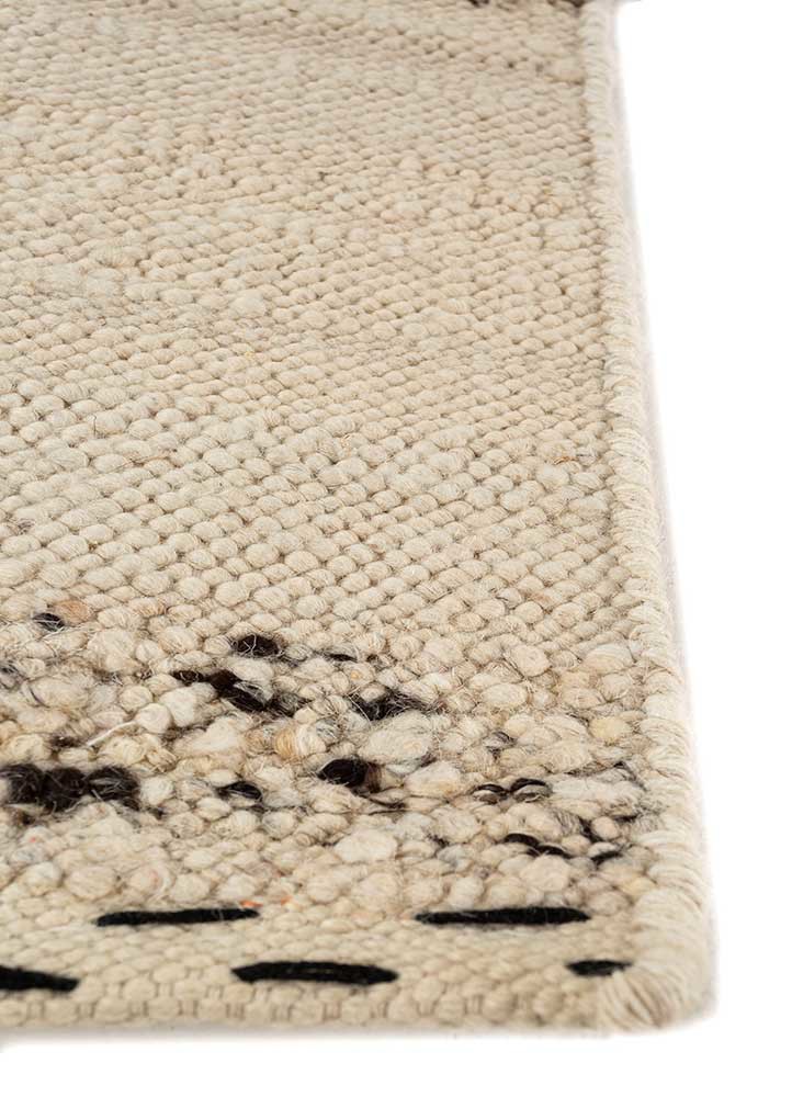 abrash ivory wool flat weaves Rug - Corner abrash ivory wool flat weaves Rug - Corner