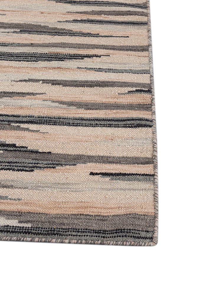 indusbar red and orange wool flat weaves Rug - Corner indusbar red and orange wool flat weaves Rug - Corner