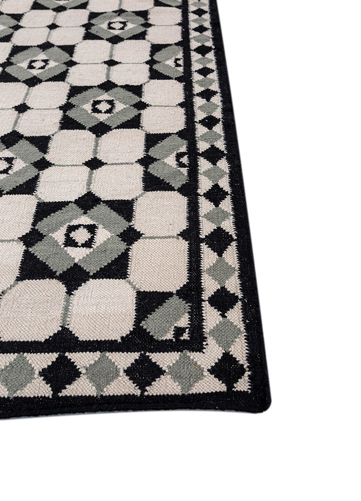 alhambra ivory wool flat weaves Rug - Corner alhambra ivory wool flat weaves Rug - Corner