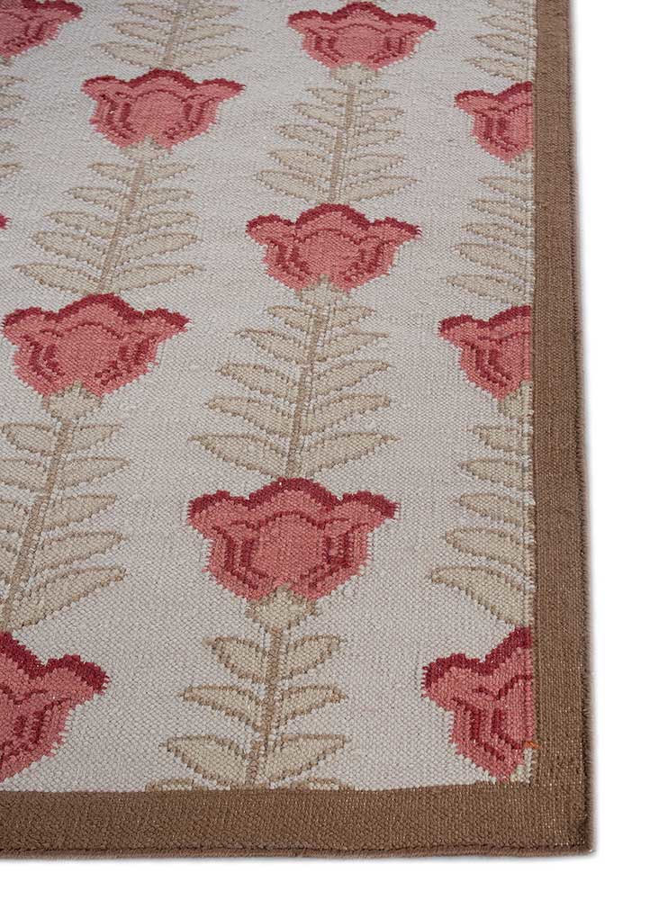 orenda ivory wool flat weaves Rug - Corner