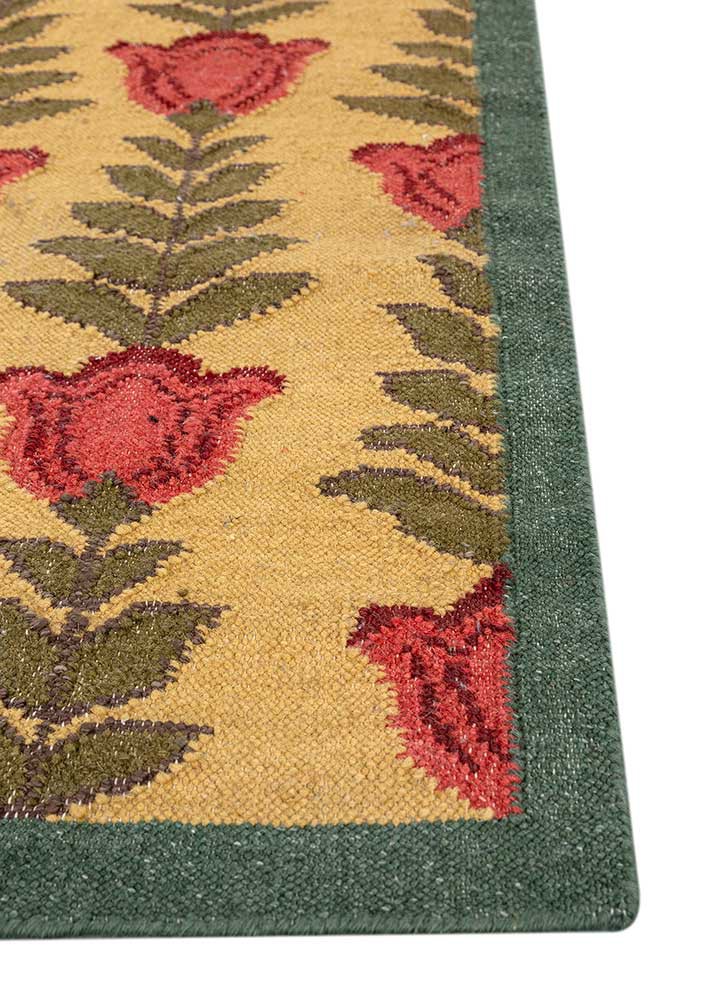 orenda gold wool flat weaves Rug - Corner