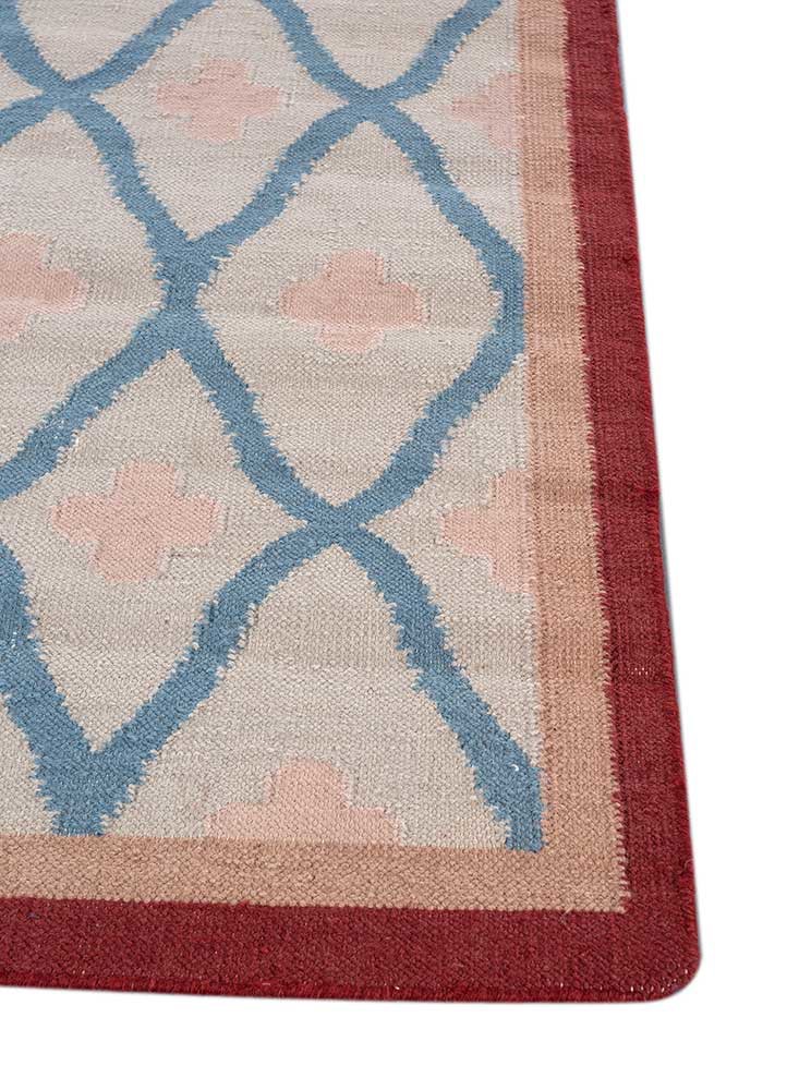 alhambra ivory wool flat weaves Rug - Corner