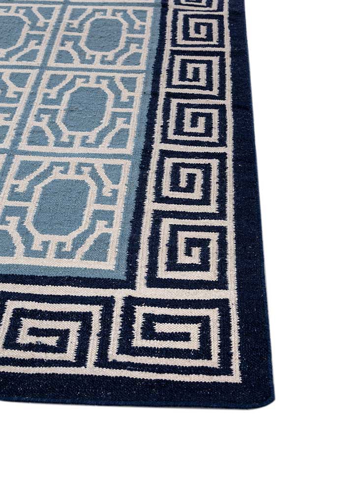 alhambra ivory wool flat weaves Rug - Corner