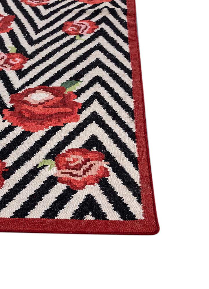 alhambra grey and black wool flat weaves Rug - Corner alhambra grey and black wool flat weaves Rug - Corner