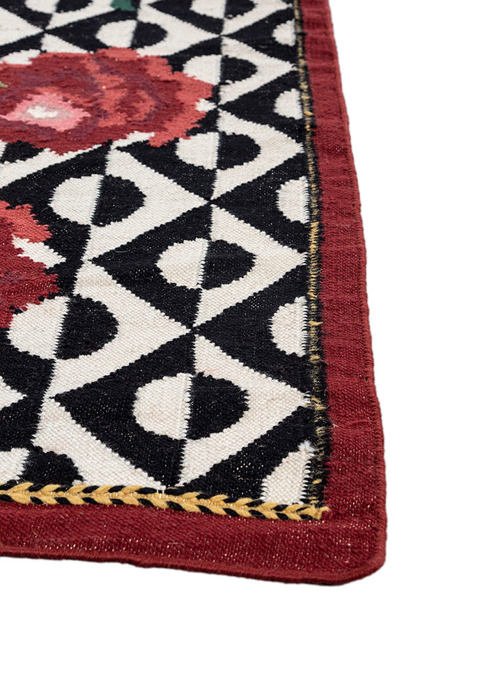 alhambra grey and black wool flat weaves Rug - Corner alhambra grey and black wool flat weaves Rug - Corner