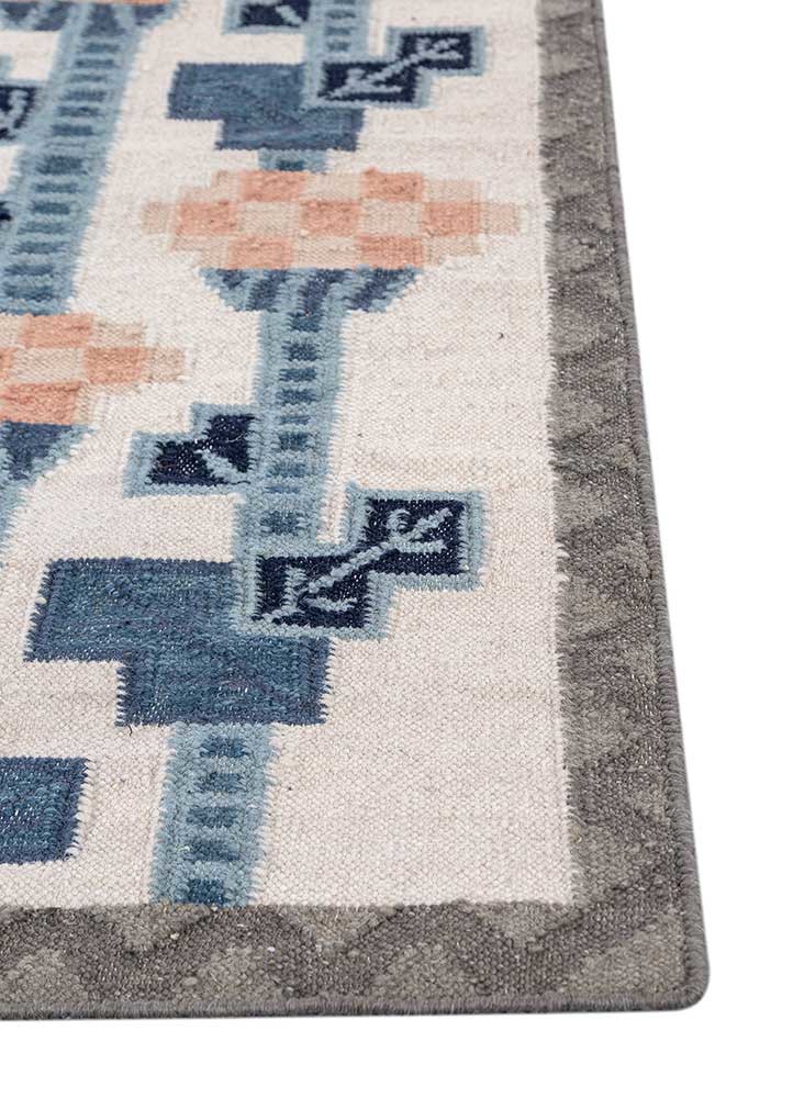 orenda ivory wool flat weaves Rug - Corner