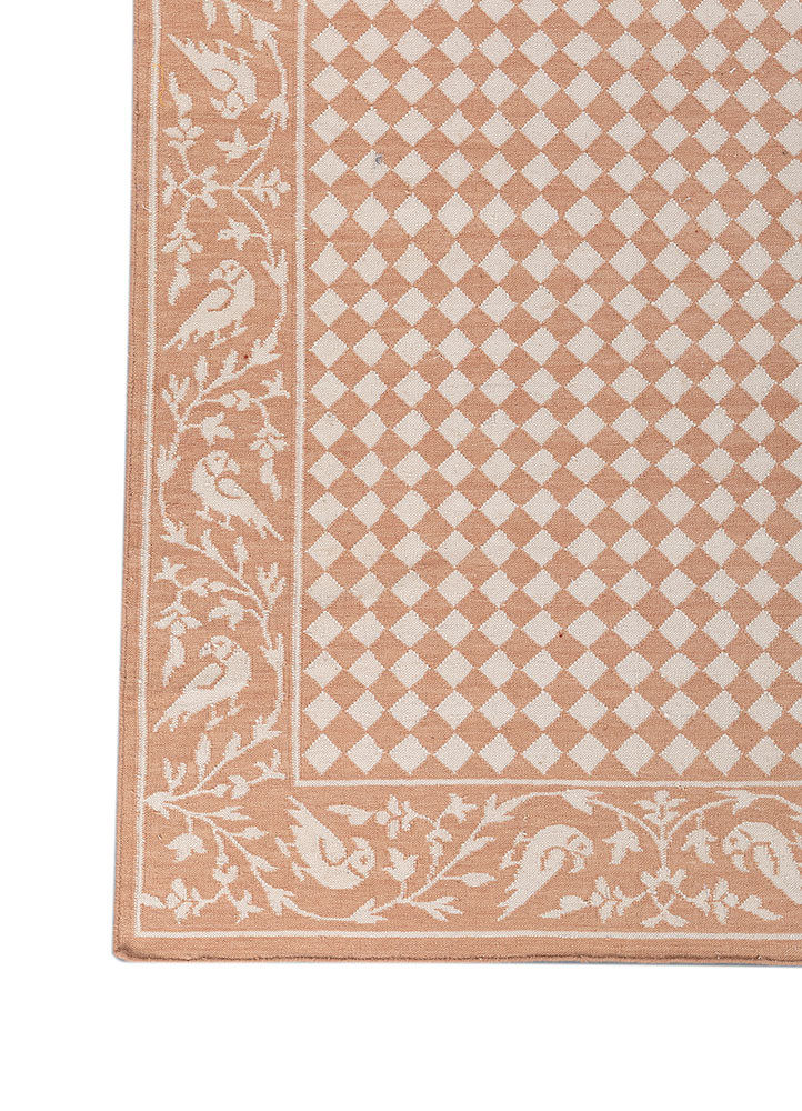 aprezo red and orange wool flat weaves Rug - Corner aprezo red and orange wool flat weaves Rug - Corner