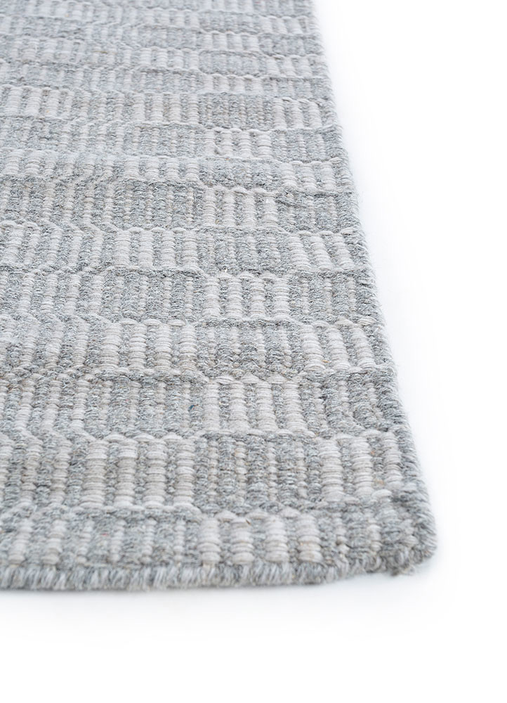 abrash grey and black wool flat weaves Rug - Corner abrash grey and black wool flat weaves Rug - Corner