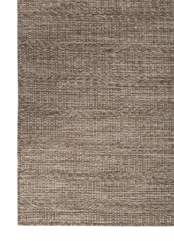 abrash beige and brown wool flat weaves Rug - Corner abrash beige and brown wool flat weaves Rug - Corner