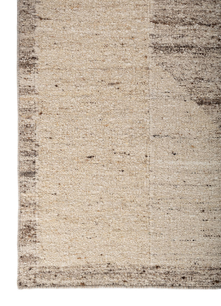 abrash ivory wool flat weaves Rug - Corner abrash ivory wool flat weaves Rug - Corner