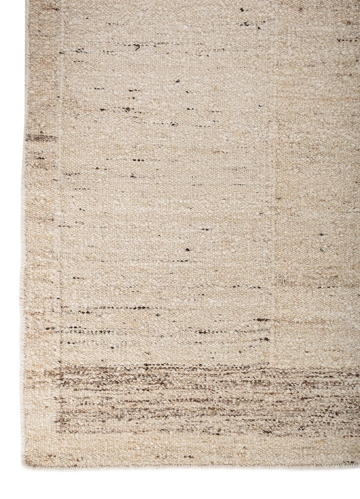 abrash ivory wool flat weaves Rug - Corner abrash ivory wool flat weaves Rug - Corner