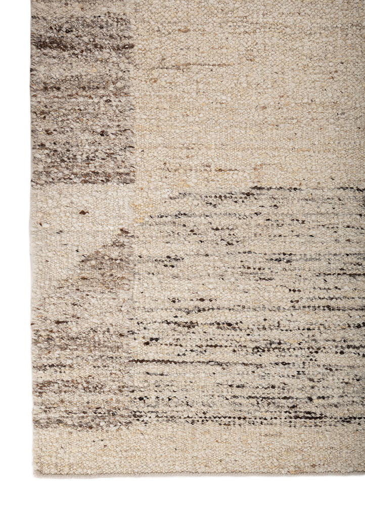 abrash ivory wool flat weaves Rug - Corner abrash ivory wool flat weaves Rug - Corner