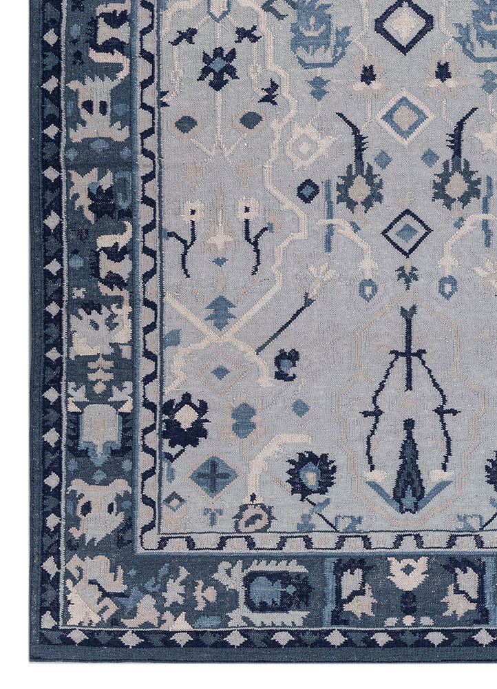 bedouin blue wool flat weaves Rug - Corner bedouin blue wool flat weaves Rug - Corner