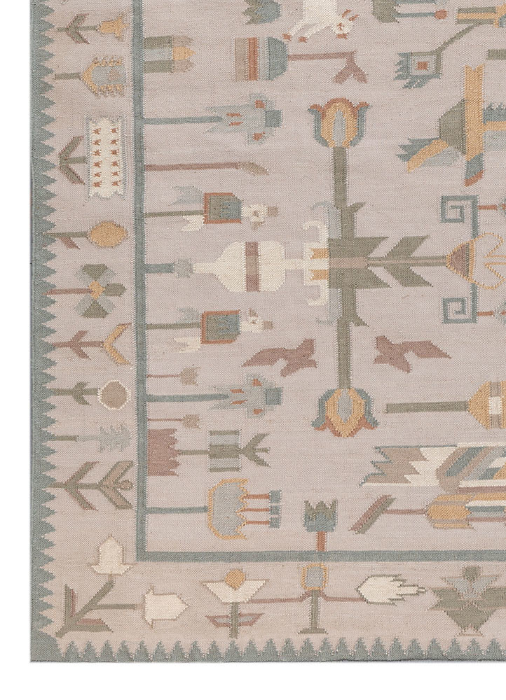 bedouin ivory wool flat weaves Rug - Corner bedouin ivory wool flat weaves Rug - Corner