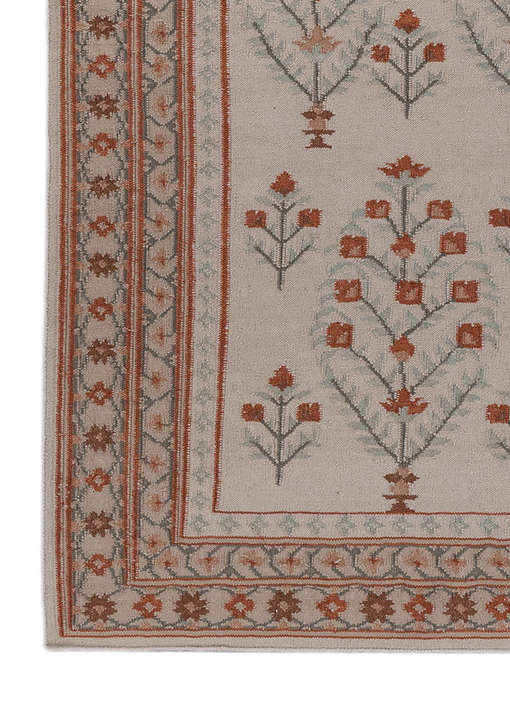 bedouin ivory wool flat weaves Rug - Corner
